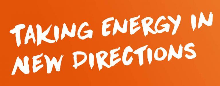 Schriftzug: Der Energie neue Richtungen geben.